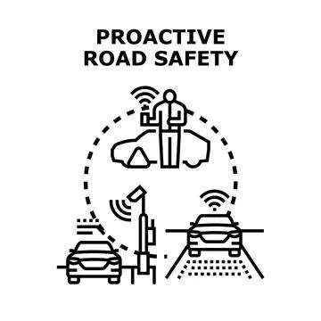 Proactive road safety system ensuring smart vehicle communication Stock Illustration