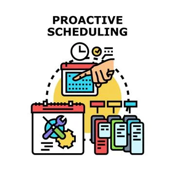 Proactive scheduling planning and task management concept Stock Illustration
