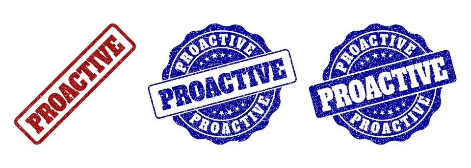 PROACTIVE Scratched Stamp Seals Illustrazione stock