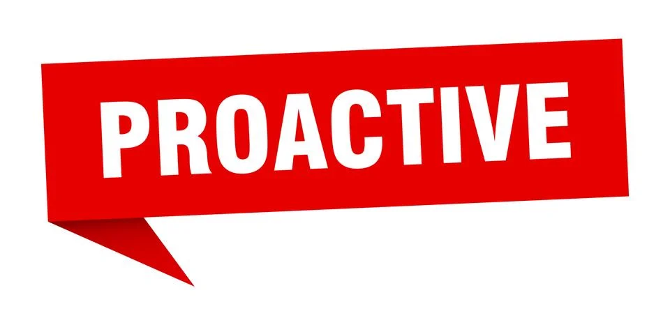 Proactive speech bubble. proactive ribbon sign. proactive banner Stock Illustration