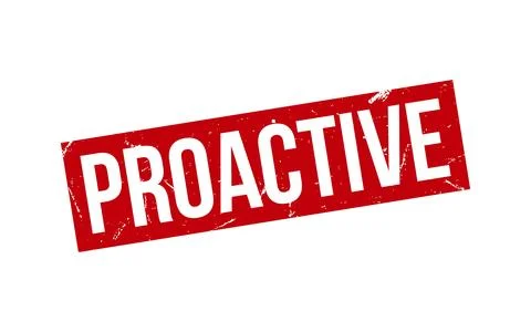 Proactive Stamp. Proactive Rubber grunge Stamp Seal 스톡 일러스트