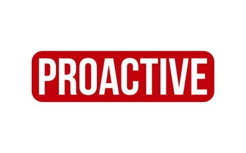 Proactive Stamp. Red Proactive Rubber grunge Stamp 스톡 일러스트