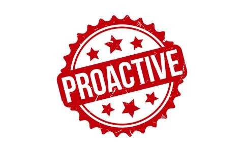 Proactive Stamp. Red Proactive Rubber grunge Stamp Stock Illustration