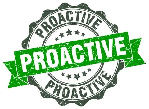 Proactive stamp. sign. seal 스톡 일러스트