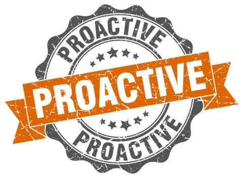 Proactive stamp. sign. seal 스톡 일러스트