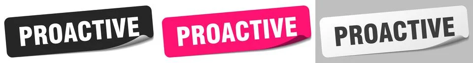 Proactive sticker. proactive sticker set on white background 스톡 일러스트
