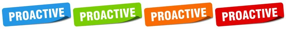 Proactive sticker. proactive sticker set on white background 스톡 일러스트
