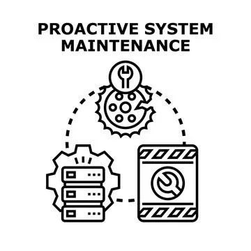 Proactive system maintenance, fixing equipment problem Stock Illustration