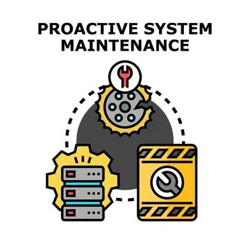Proactive system maintenance, fixing equipment problem Stock Illustration