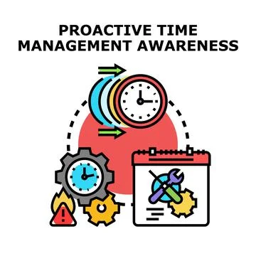 Proactive time management awareness optimizing business process planning Stock Illustration