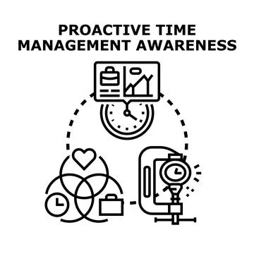 Proactive time management awareness vector concept イラスト素材
