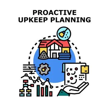 Proactive upkeep planning for home maintenance and property management strate Stock-Illustration