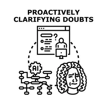 Proactively clarifying doubts using artificial intelligence support イラスト素材