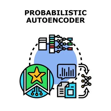 Probabilistic autoencoder performing data processing and machine learning Stock Illustration