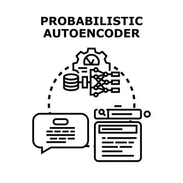 Probabilistic autoencoder vector concept for artificial intelligence Illustrazione stock