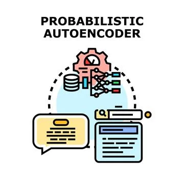 Probabilistic autoencoder vector concept for artificial intelligence Stock Illustration