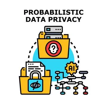 Probabilistic data privacy concept protecting confidential information with.. Stock Illustration
