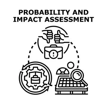 Probability and impact assessment evaluating business risk Stock Illustration