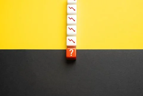 The probability of bankruptcy and ways to avoid. Falling income and enterin.. Stock Photos