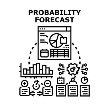 Probability forecast concept analyzing future data trends Illustrazione stock