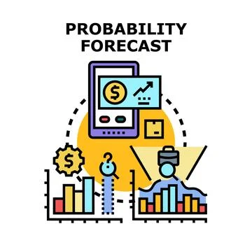 Probability forecast concept for business analytics data Stock Illustration