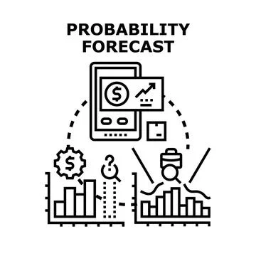 Probability forecast concept for business analytics data Stock Illustration
