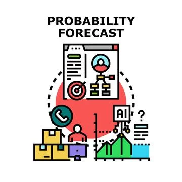 Probability forecast predicting business analytics strategy concept Stock Illustration