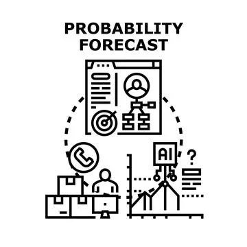 Probability forecast predicting business analytics strategy concept Stock Illustration