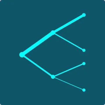 Probability Tree Icon – Branching Diagram with Weighted Line Thickness 库存插图