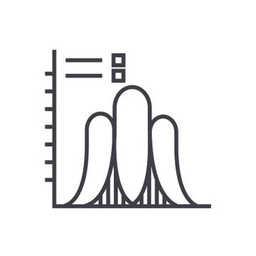 Probability vector line icon, sign, illustration on background, editable strokes 스톡 일러스트