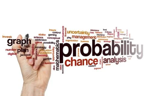 Probability word cloud Stock Photos