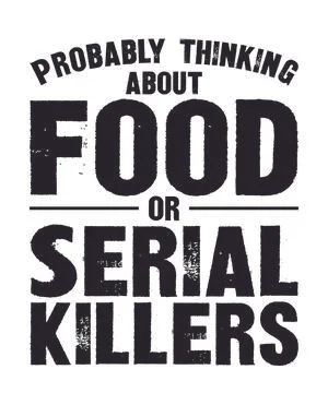 Probably Thinking About Food or Serial Killers Stock Illustration