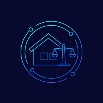 Probate law icon, linear design Ilustración de archivo