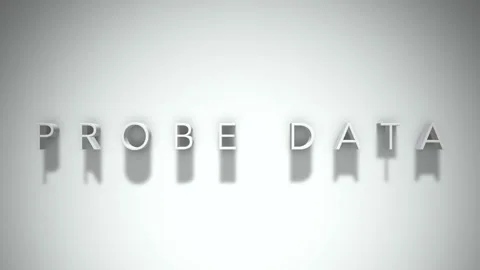 Probe Data 3D title animation with shadows on a white background Stock Footage 296627191