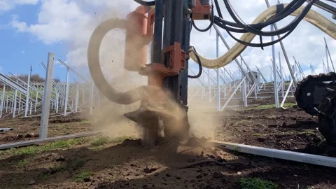 Probe drilling a hole in the ground Stock Footage 270730635