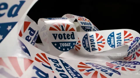 Probe lens through voting sticker reel Stock Footage 140819534