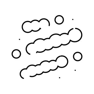 Probiotic bacteria and gut flora line art icon Stock Illustration