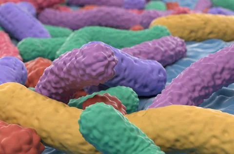Probiotic bacteria field closeup view Ilustração Stock