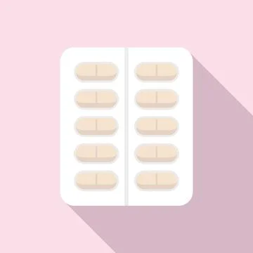 Probiotic blister icon flat . Lactobacillus bacteria Illustrazione stock
