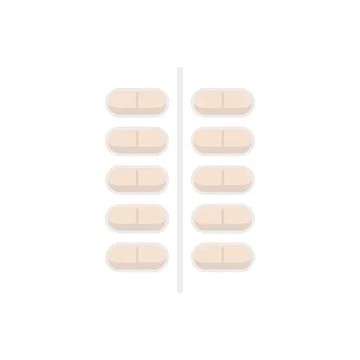 Probiotic blister icon flat vector. Lactobacillus bacteria Stock Illustration