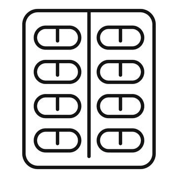Probiotic blister icon outline vector. Lactobacillus bacteria イラスト素材