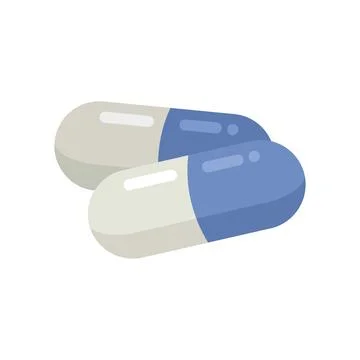 Probiotic capsule icon flat vector. Gut bacteria イラスト素材