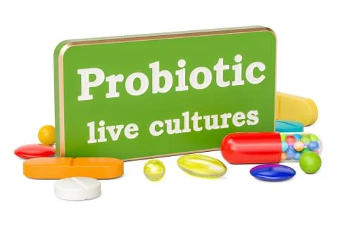 Probiotic concept, 3D rendering Stock Illustration