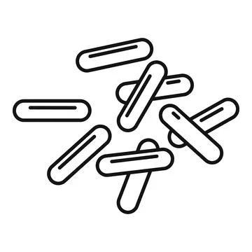 Probiotic germ icon flat . Good bacterium Illustrazione stock