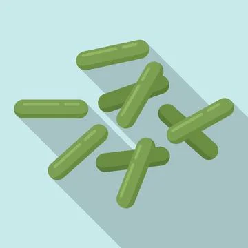 Probiotic germ icon flat vector. Good bacterium 스톡 일러스트