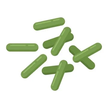 Probiotic germ icon flat vector. Good bacterium Illustrazione stock