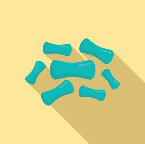 Probiotic health icon flat vector. Lactobacillus bacteria 스톡 일러스트