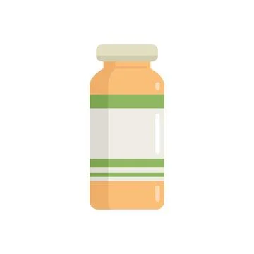 Probiotic jar icon flat vector. Lactobacillus bacteria Illustrazione stock