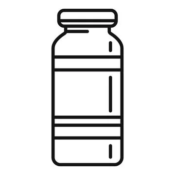 Probiotic jar icon outline vector. Lactobacillus bacteria Stock Illustration