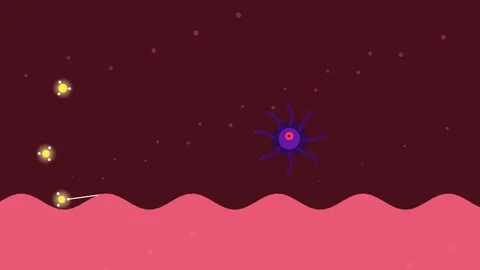 Probiotic Or Medicine Fighting Pathogen Virus In Stomach Acid Animation Stock Footage 340604104